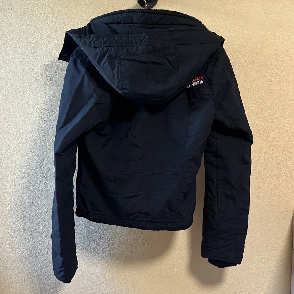 Hollister Navy Jacket with Neon Pink Details original cropped jacket size medium - Picture 5 of 8